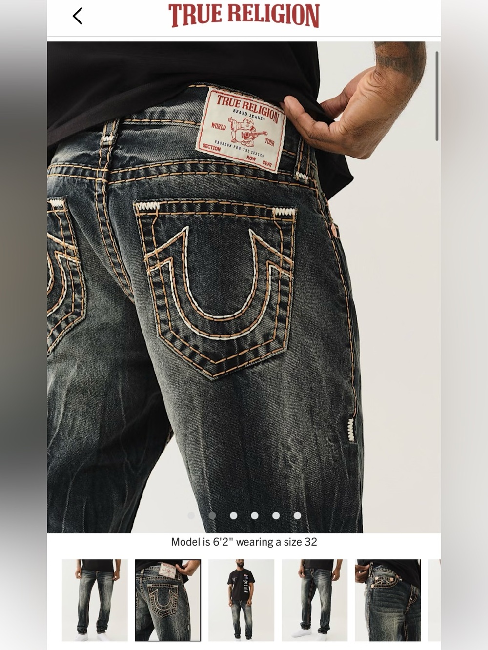 💥Men’s True Religion Rocco Quad Logo Super T Skinny Jeans💥 - Picture 6 of 7